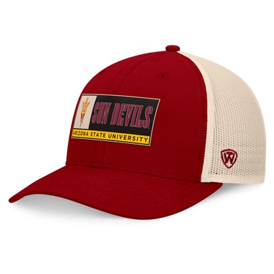 Arizona State Sun Devils Top of the World Bennett Trucker Adjustable Hat - Maroon/Natural